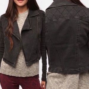 Silence + Noise UO black cropped denim jacket